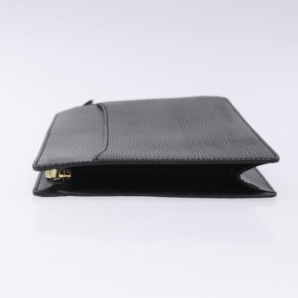 LOUIS VUITTON Epi Pochette Homme Clutch Bag Black Noir LV Auth - Picture 4 of 16